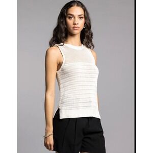 Weekend Los Angeles Sayra Knit Top Sweater Sleeveless Women S Ivory Chic Casual